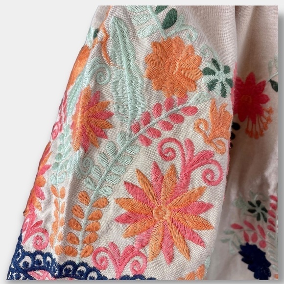 The Impeccable Pig Embroidery Top Off Shoulder Dress Tunic Long Sleeve Size M - Picture 7 of 8